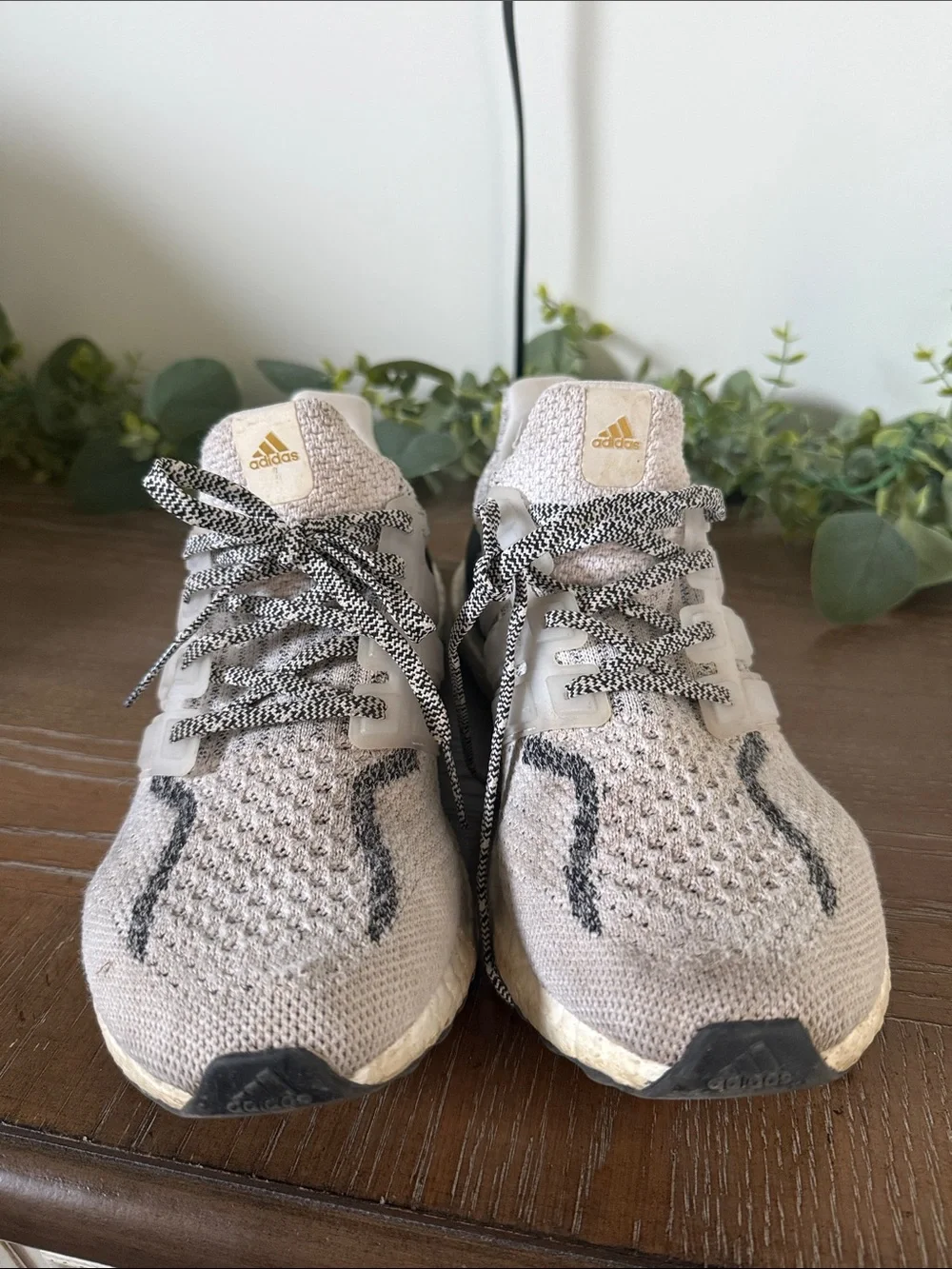 Adidas women’s. Ultra Boost Knit Running Shoes - Light Gray/Black